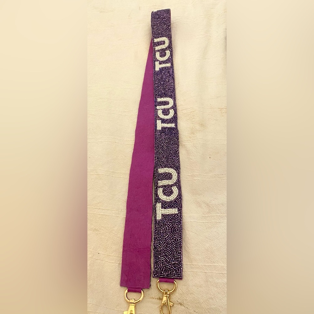 TCU Beaded Purse Strap